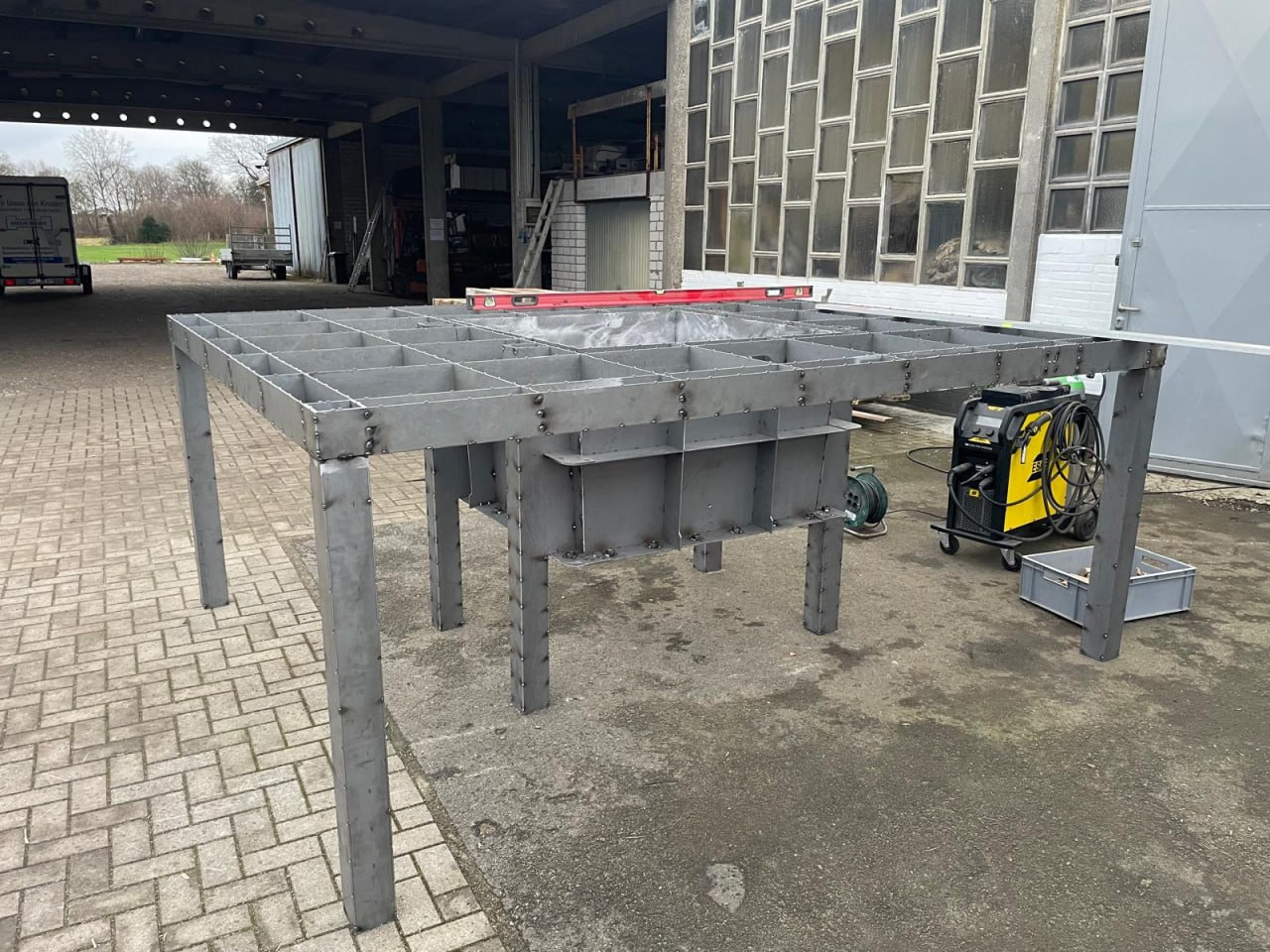 Steel mold in a workshop manufacturing environment
